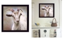 Trendy Decor 4U Up Close Goat By Lori Deiter, Printed Wall Art, Ready to hang, Black Frame, 14" x 14"